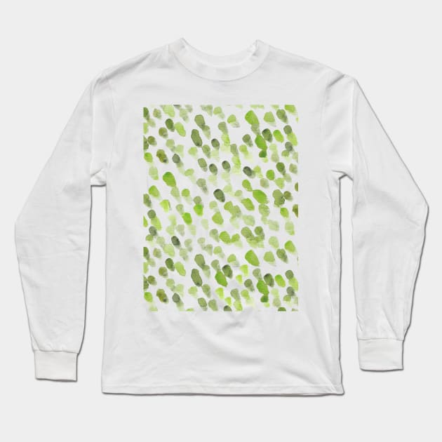 Imperfect brush strokes - green Long Sleeve T-Shirt by wackapacka